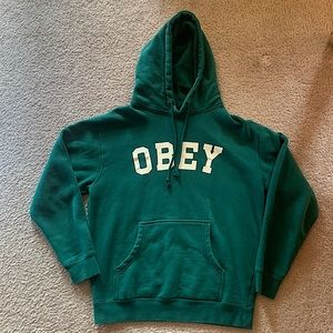 Green OBEY fleece hoodie